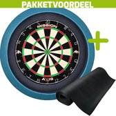 Mission Axis + Rubberen Dartmat 60*300 + Dartbordverlichting Basic (Aqua)