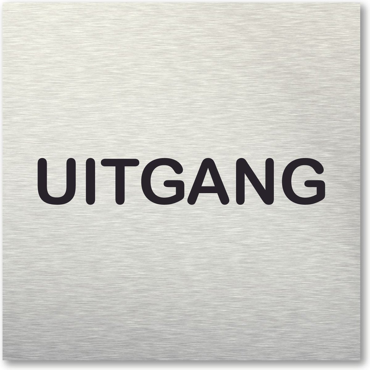 Pictogram Uitgang - aluminum rvs look - deurbordje - 10 x 10 cm - zelfklevend - vierkant