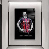 Wallyard - Zlatan Ibrahimovic - Wall art - 40x60 cm - premium glass - inlc. muur bevestiging