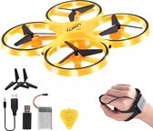 Quadcopter Drone LED lighting Hand controlled tracker UFO with watch remote control - | Color yellow