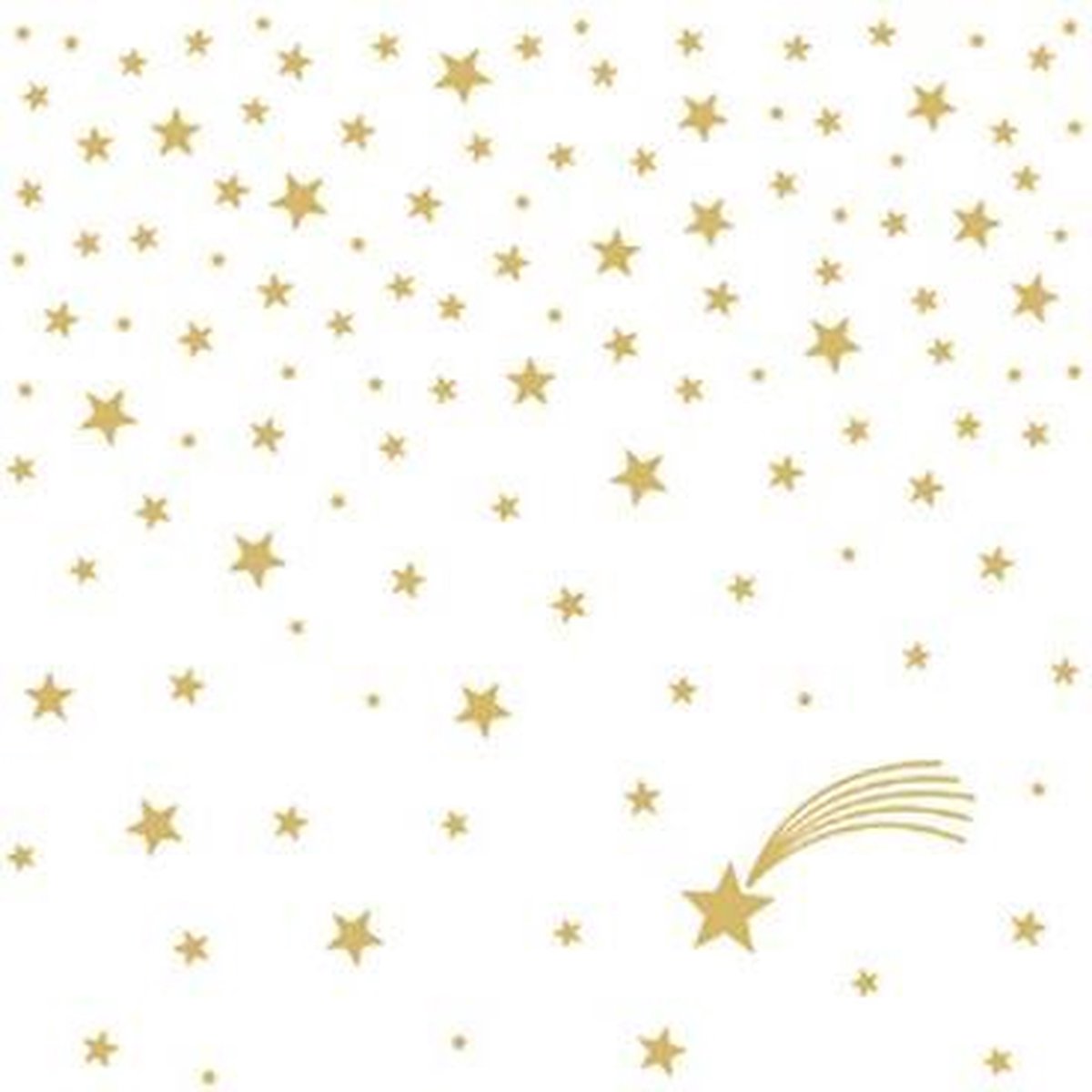 PPD - Lunch servetten - Shooting Star white+gold