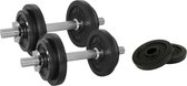 Tunturi - Fitness Set - Halterset 20 kg incl 2 Dumbbellstangen  - Halterschijven 2 x 1,25 kg