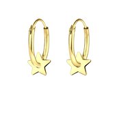 Joy|S - Zilveren ster oorbellen - oorringen - 14k goudplating