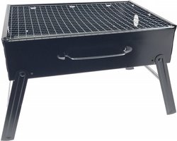 Benson Compacte barbecue met handvat - draagbaar - 35 x 27 x 20 cm - zwart