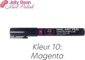 Jelly Bean Nail Polish Nail Art Pen - Magenta (kleur 10) - Paars - Nagelversiering - Nagel pen 7 ml