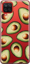 Samsung Galaxy A12 Telefoonhoesje - Transparant Siliconenhoesje - Flexibel - Met Voedselprint - Avocado