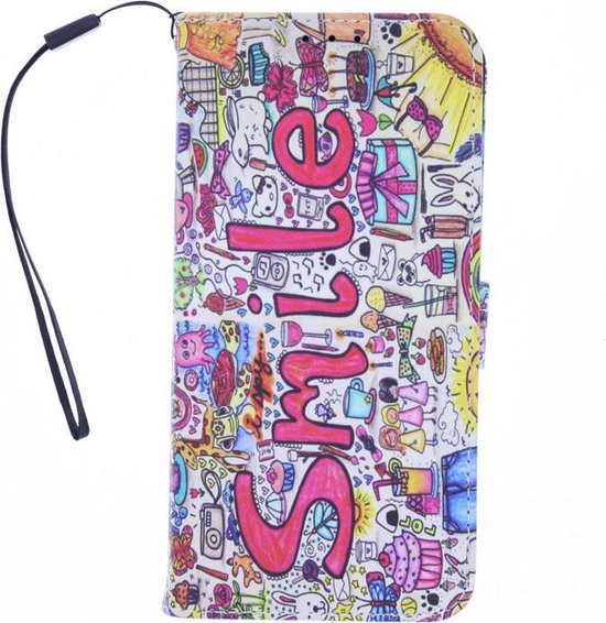 Étui Bookcase hoesje iPhone 12 Pro Max avec imprimé - Smile Graffiti