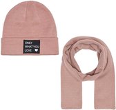 Only muts en sjaal meisjes - roze -  KONmadison - maat one size