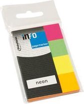 Info Page Markers papier neonmix 20x50mm, 4 kleuren