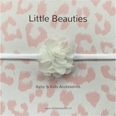 Little Beauties - zacht haarbandje - wit - baby - peuter - newborn - babygift - kraamkado - meisje - bloemetje