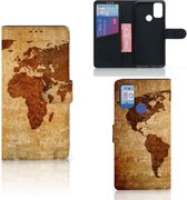 Telefoonhoesje Alcatel 1S (2021) Wallet Bookcase Wereldkaart