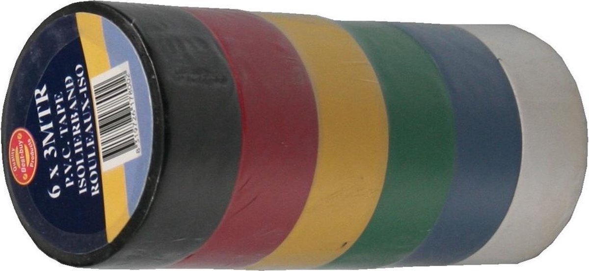 Benson PVC Isolatieband 3 meter x 18 mm - 6 Kleuren - Benson