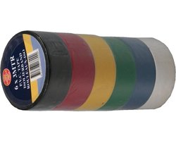 Benson PVC isolatietape - 6 kleuren - 3 meter x 18 mm - flexibel en sterk