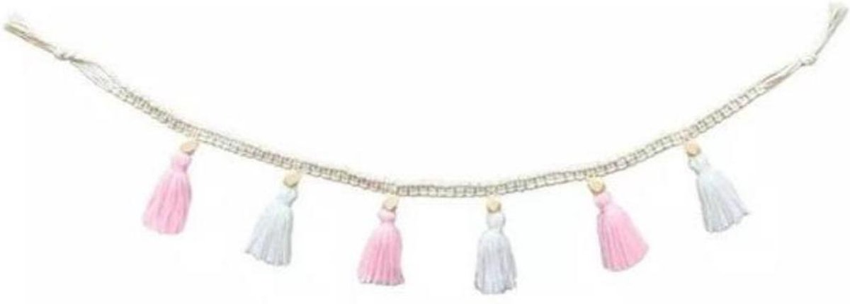Roze Stoffen Vlaggenlijn met Kwastjes - 3m | Driehoek vlag wimpel Garland, 100% katoen, Home decor voor meisjes slaapkamer, kinderkamer accessoires, Indoor Outdoor verjaardagsfeestje decoraties Roze Stoffen Vlaggenlijn met Kwastjes - 3m | Driehoek vlag wimpel Garland, 100% katoen, Home decor voor meisjes slaapkamer, kinderkamer accessoires, Indoor Outdoor verjaardagsfeestje decoraties