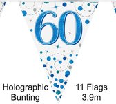 Oaktree - Vlaggenlijn Happy 60 Birthday Blue Holographic