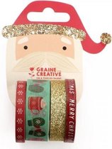 Graine Creative Washi Masking Tape Kerst 4 stuks