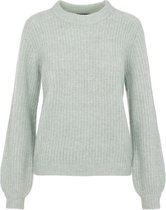 Pieces FENJA LS O-NECK KNIT 17111292 Dames Trui aqua gray - Maat S