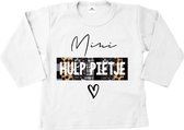 Shirt kind mini hulppietje-wit met print-Maat 86