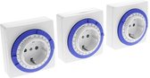 Schakelklok - 3 STUKS - tijdschakelaar - 16A 230V 3500W - in te stellen per 15minuten - tijdschakelklok - voor in NL