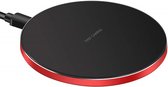 BAIK Qi Wireless Charger met LED  Red/Rood 10 watt fast charger - Draadloze oplader - Qi lader Pad - iPhone - 13 / 12 / 11 / X / XR - Opladen Iphone - Opladen Samsung - S21 / S20 /