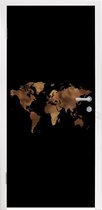 Deursticker Wereldkaart - Doek - Kaart - 80x215 cm - Deurposter
