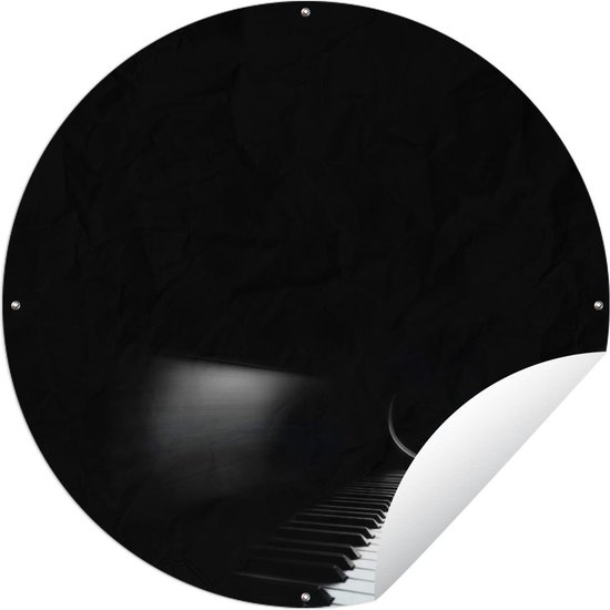 Tuincirkel Zijaanzicht van een piano - 150x150 cm - Ronde Tuinposter - Buiten
