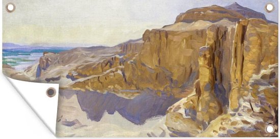 Schuttingposter Cliff at Deir El Bahri, Egypt - John Singer Sargent - 200x100 cm - Tuindoek