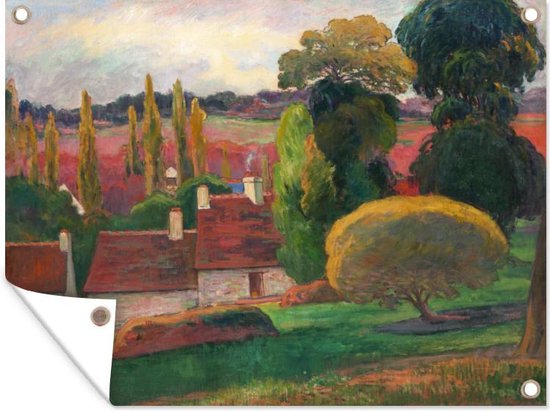 Muurdecoratie buiten A farm in Brittany - Paul Gauguin - 160x120 cm - Tuindoek - Buitenposter