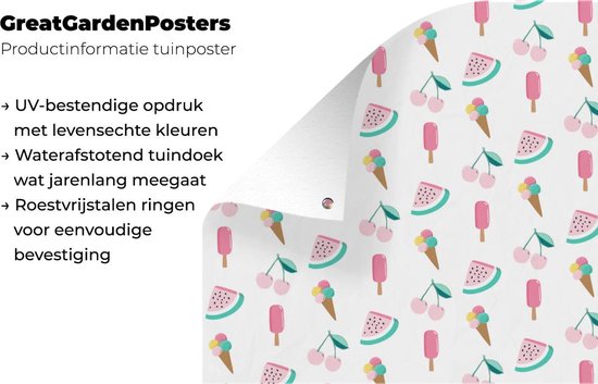 Affiche jardin - Toile jardin - Posters de jardin extérieur - Été - Pastel - Motif - 80x120 cm - Jardin