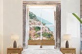 Behang - Fotobehang Doorkijk - Italië - Bloemen - Breedte 225 cm x hoogte 350 cm