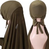 legergroen Hoofddoek, mooie hijab nieuwe stijl (onderkapje en hijab).