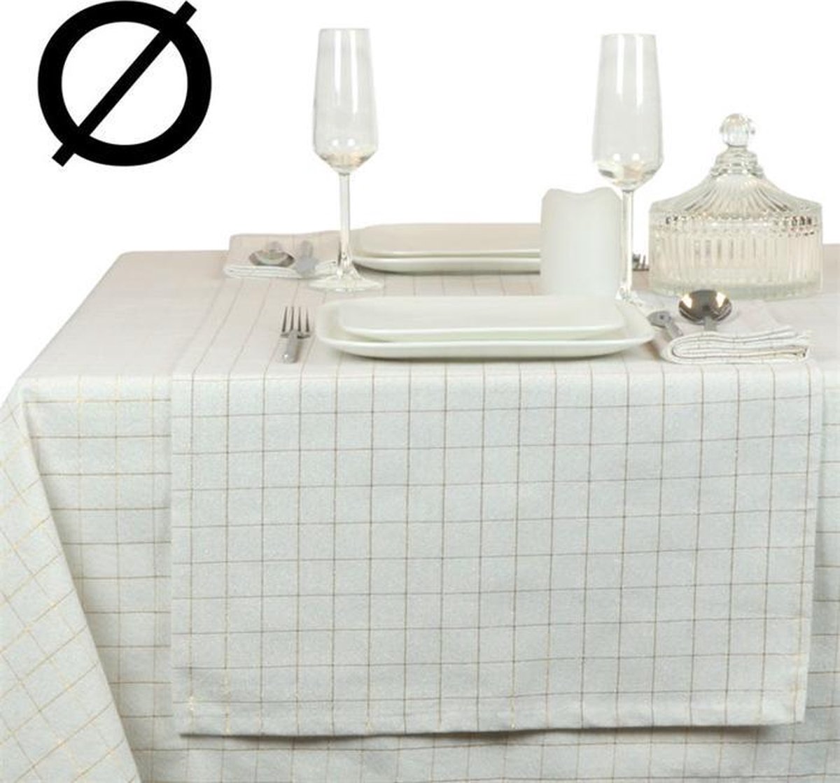 Unique Living | Tafelkleed Tyra 160Øcm white
