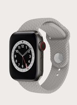 Siliconen Apple Watch Bandje - Grijs Geweven - 38/40/41mm - Series 1 2 3 4 5 6 7 SE - Geschikt voor Apple Watch