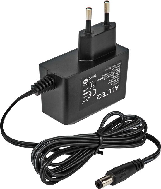 Universele Ac / Dc adapter 600mA 1.4 meter Zwart Allteq bol