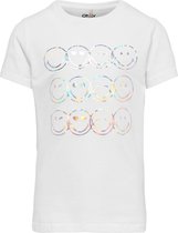 Only t-shirt meisjes - wit -  KONsmiley - maat 110/116