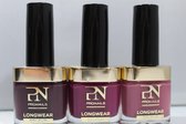 Pronails longwear trio 88i've got your back, 142 russian rose & 199 from nine to wine