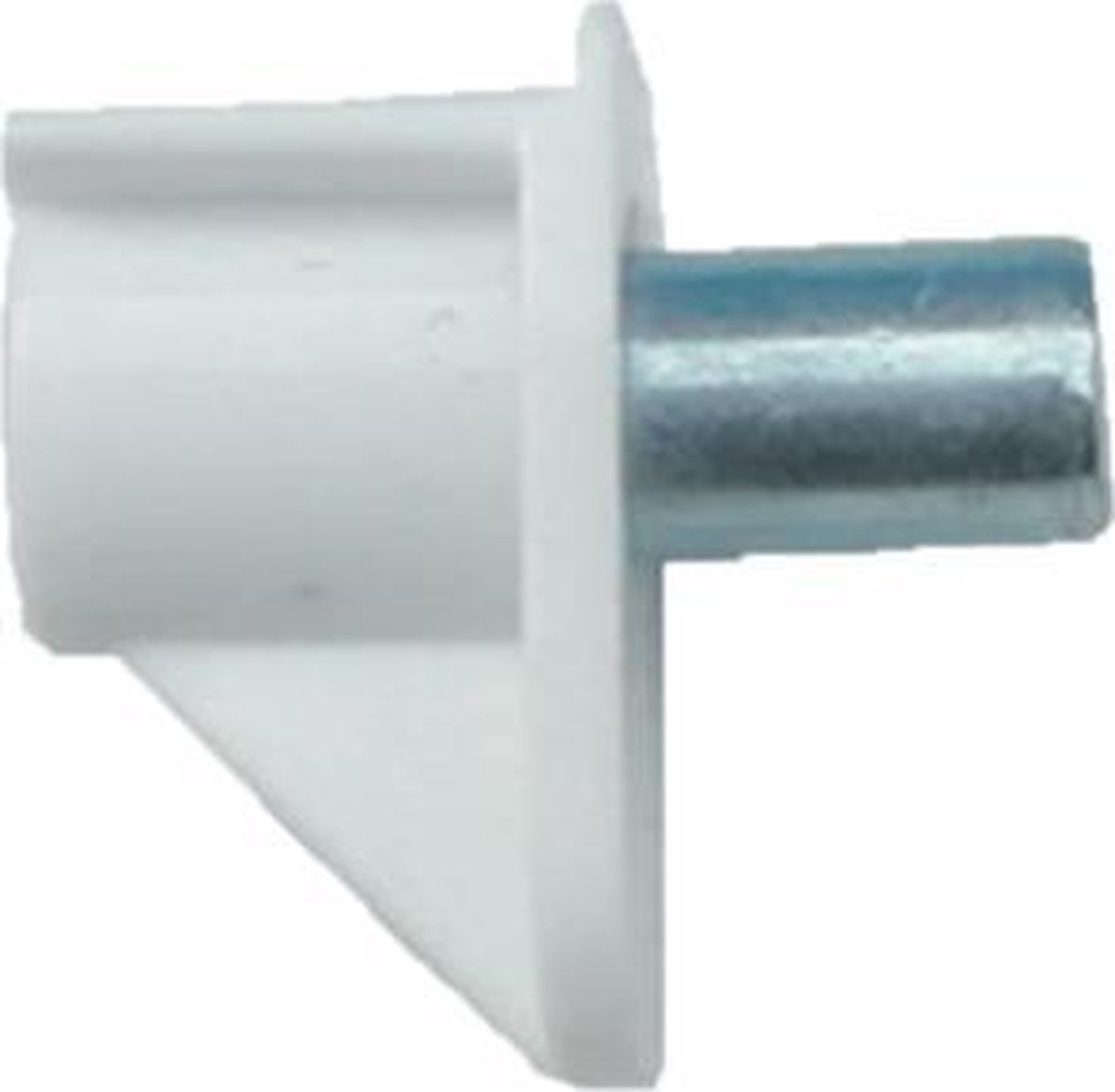 Kastplankdrager wit met metalen stift 5mm 10 stuks