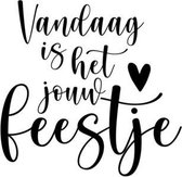 Ansichtkaart - A6 - 10x15cm - Zwart Wit - Verjaardag - Vandaag is het jouw feestje! - 4 stuks