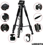 LORIOTH® 2 in 1 Panoramisch Statief - Professionele Camera Statief - Smartphone Statief -  90 graden - Zwart