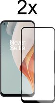 OnePlus Nord N10 5G Screenprotector - Beschermglas OnePlus Nord N10 Screenprotector Glas - Full cover - 2 stuks