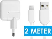 PowerPlug USB Power Adapter Stekker Oplaadblok Oplader Oplaadblokje Snellader Apple iPad / iPhone Oplaadkabel Snoer Kabel Laadkabel 2 Meter