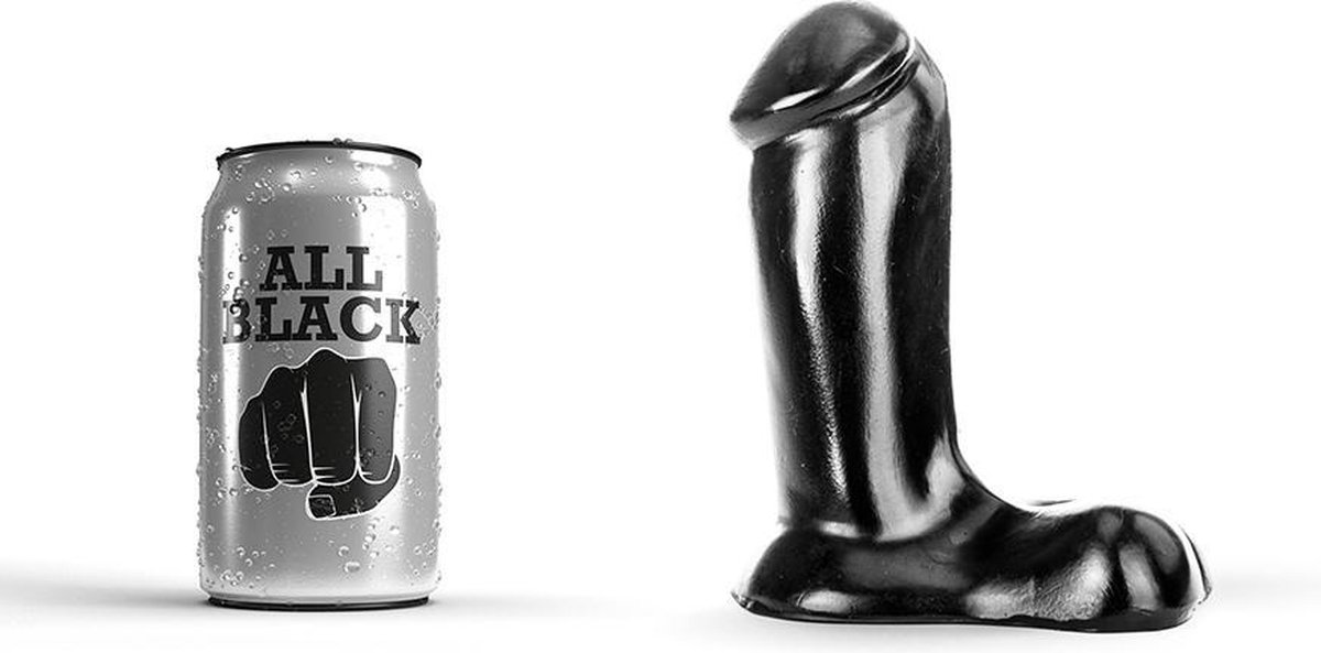 Goedkoopste All Black Realistische Dildo 14 cm - Zwart