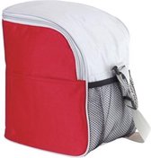 Kleine koeltas/Lunch tas model Glaciaal - 23 x 16 x 26 cm - 1 vaks - rood/grijs - 9 Liter