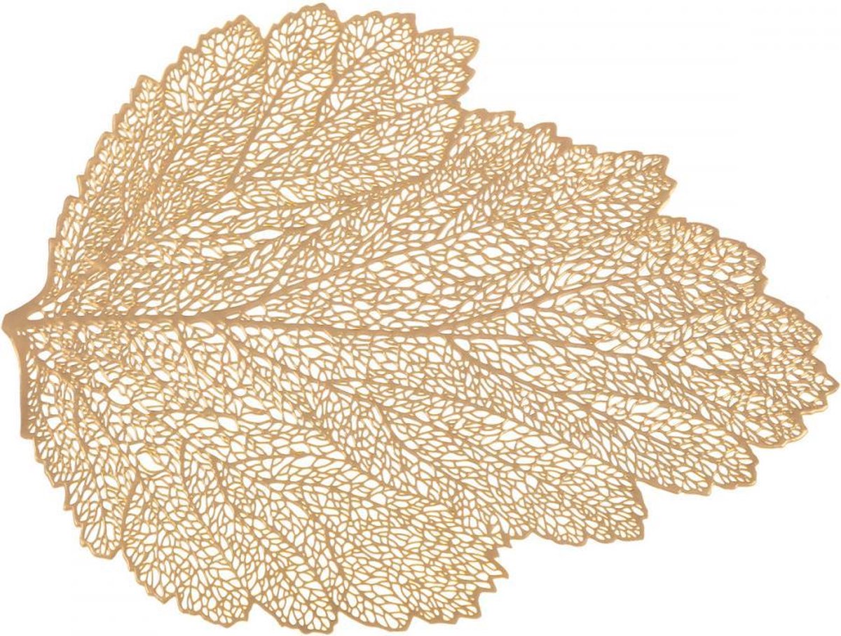 Placemat Bladgoud - Decoratieve placemats SET TAFEL BLADGOUD - 47CM - lengte 36 x breedte 47 cm - 2 STUKS