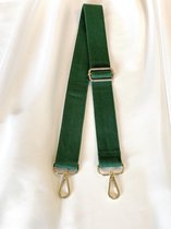 XARI COLLECTIONS - Groen Canvas Messenger Strap/Tashengsel - Goud hardware - 4 cm breed - Verstelbaar hengsel voor handtas - Los - Crossbody Vervang hengsel voor over de schouder - Schouderri