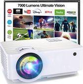 SmartImprove - Beamer - Native 1080P Home Cinema Beamer - Ondersteunt 1080P Full HD - 7000 Lumen - Videoprojector met 300'' scherm - 120000 uur LCD - projector - Compatibel met HDM