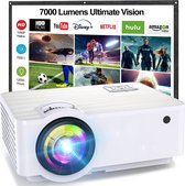 SmartImprove - Beamer - Native 1080P Home Cinema Beamer - Ondersteunt 1080P Full HD - 7000 Lumen - Videoprojector met 300'' scherm - 120000 uur LCD - projector - Compatibel met HDM