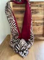 Sjaal rood zebra 180x80 cm