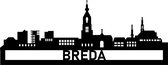 Skyline muursticker Breda - Skyline - Steden - Monomeer high tack - Zwart – Breda
