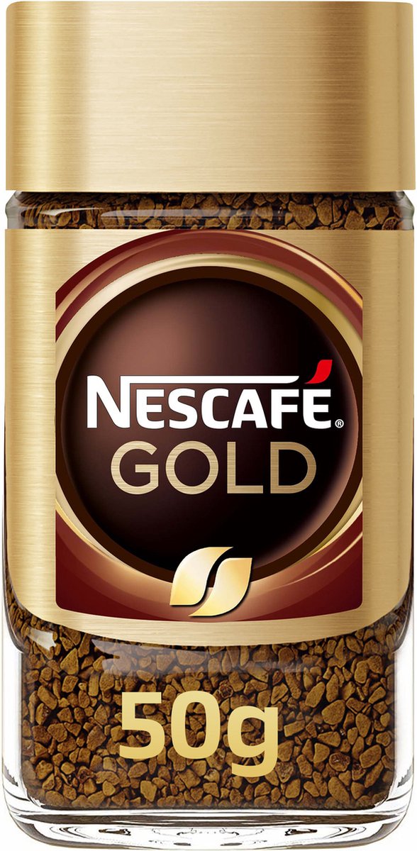 Nescafe Gold - Instantkoffie, gebrande en gemalen koffie - 50 g (per 4 stuks)
